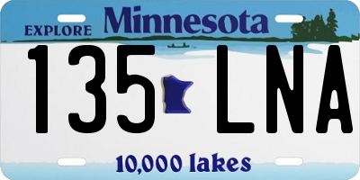 MN license plate 135LNA