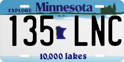 MN license plate 135LNC