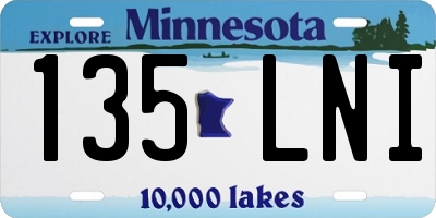 MN license plate 135LNI