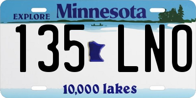 MN license plate 135LNO