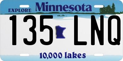 MN license plate 135LNQ