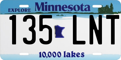 MN license plate 135LNT