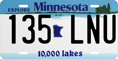 MN license plate 135LNU