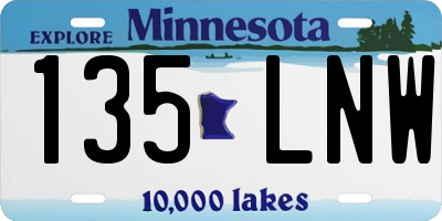 MN license plate 135LNW
