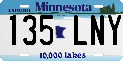 MN license plate 135LNY