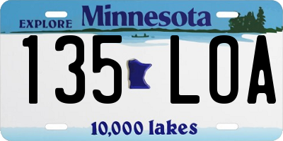 MN license plate 135LOA