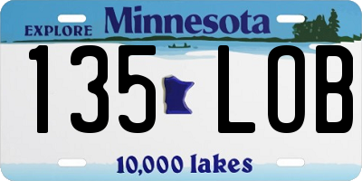 MN license plate 135LOB