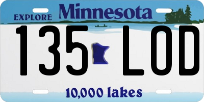 MN license plate 135LOD