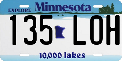 MN license plate 135LOH