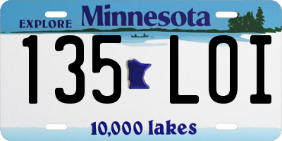 MN license plate 135LOI
