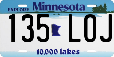 MN license plate 135LOJ