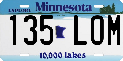 MN license plate 135LOM
