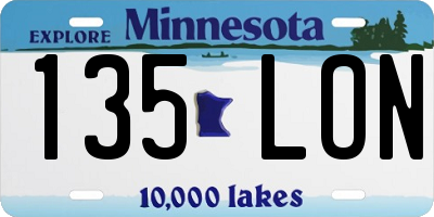 MN license plate 135LON
