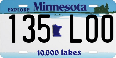 MN license plate 135LOO