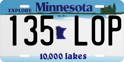 MN license plate 135LOP