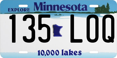 MN license plate 135LOQ