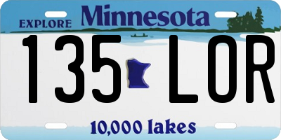 MN license plate 135LOR
