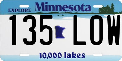 MN license plate 135LOW