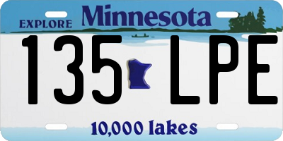 MN license plate 135LPE