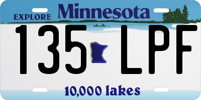 MN license plate 135LPF