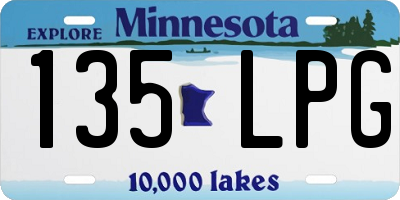 MN license plate 135LPG
