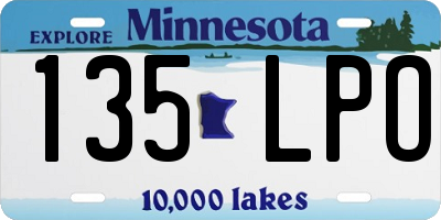 MN license plate 135LPO