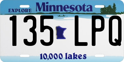 MN license plate 135LPQ