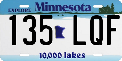 MN license plate 135LQF