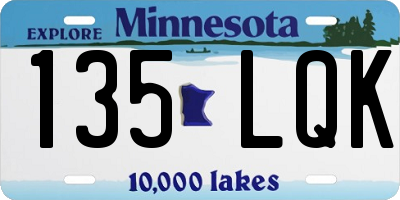 MN license plate 135LQK