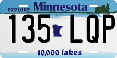 MN license plate 135LQP