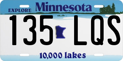 MN license plate 135LQS