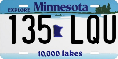 MN license plate 135LQU