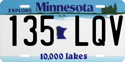MN license plate 135LQV