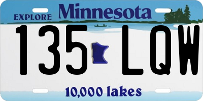 MN license plate 135LQW