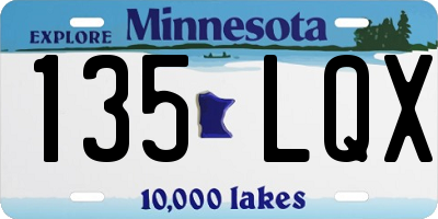 MN license plate 135LQX