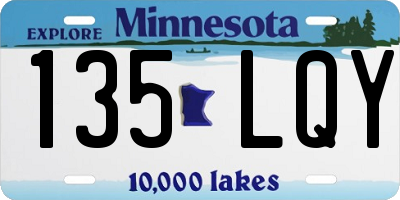 MN license plate 135LQY