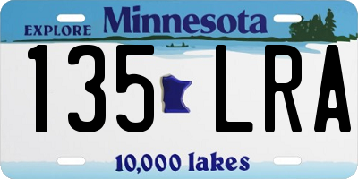 MN license plate 135LRA