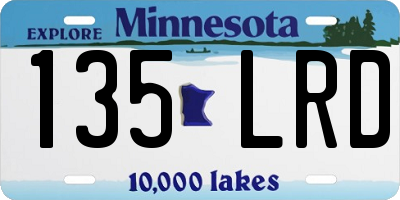 MN license plate 135LRD