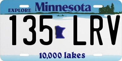 MN license plate 135LRV