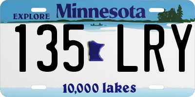MN license plate 135LRY