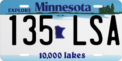 MN license plate 135LSA