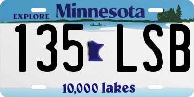 MN license plate 135LSB