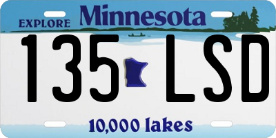MN license plate 135LSD
