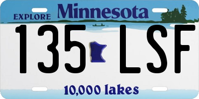 MN license plate 135LSF