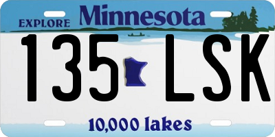 MN license plate 135LSK