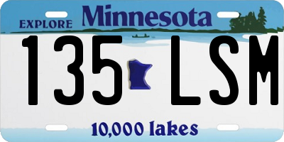 MN license plate 135LSM