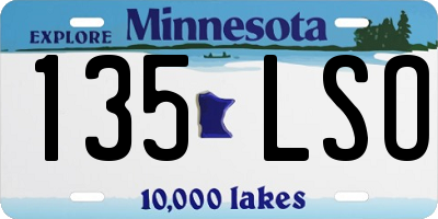 MN license plate 135LSO