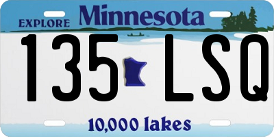 MN license plate 135LSQ