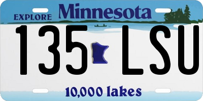 MN license plate 135LSU