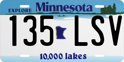 MN license plate 135LSV